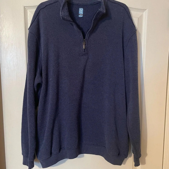 PGA TOUR Men’s Mock Neck 1/4 Zip Pullover Pockets Size XL Blue - Picture 2 of 6